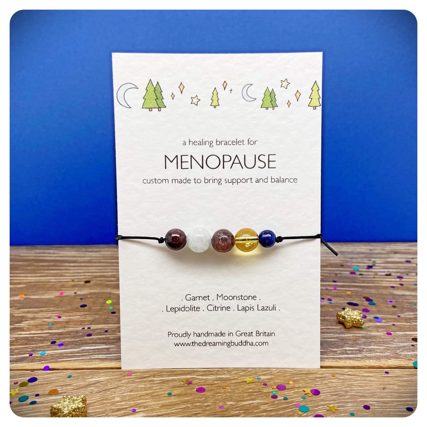 Menopause Crystal Bracelet, Peri-Menopause Support Jewellery, Healing Gemstone Beads