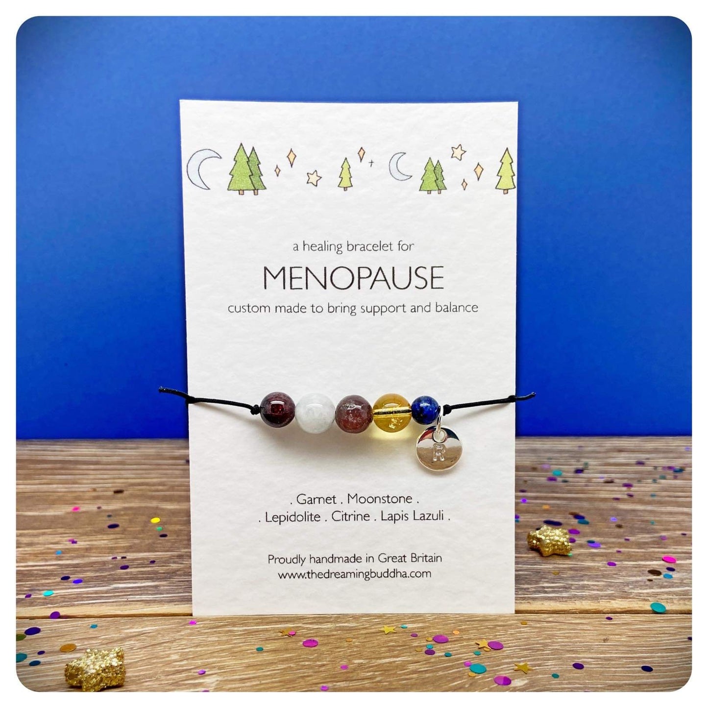 Menopause Crystal Bracelet, Peri-Menopause Support Jewellery, Healing Gemstone Beads
