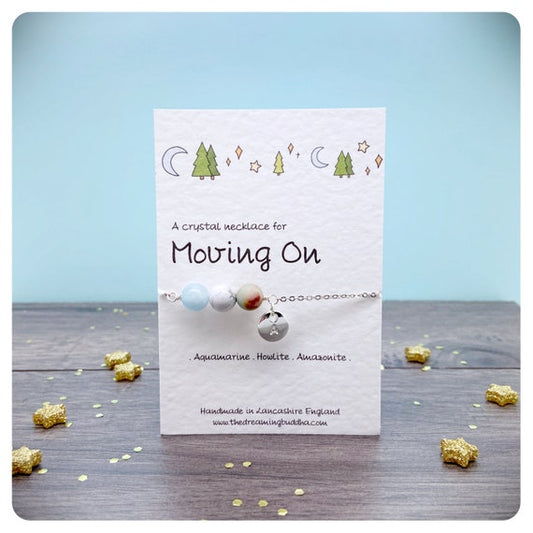 Moving On Crystal Necklace, Personalised Fresh Start Gift, New Beginnings Choker, Emotional Healing Gemstones, Break Up Present