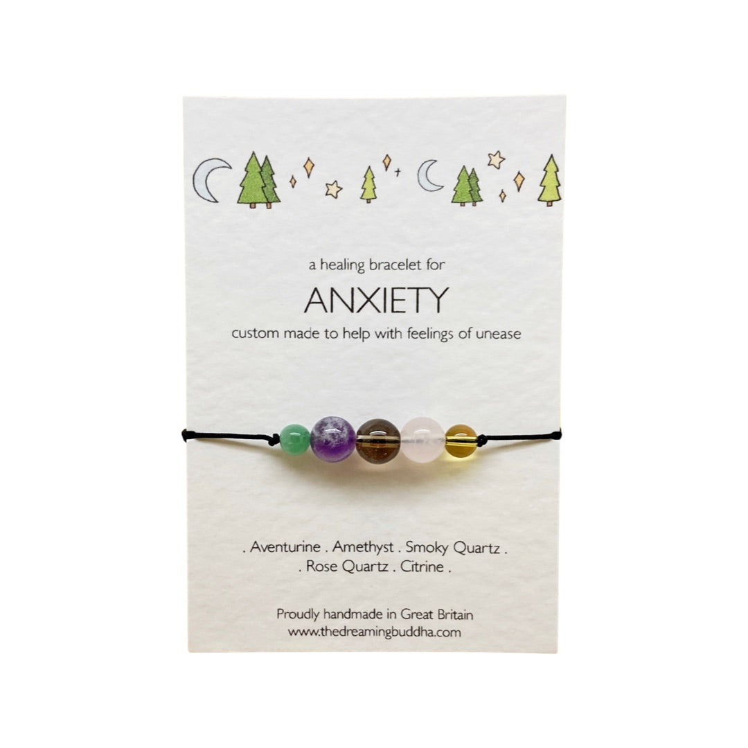 Healing Crystal Bracelet For Anxiety, Crystals For Relaxing, Anti-Anxiety Support Bracelet