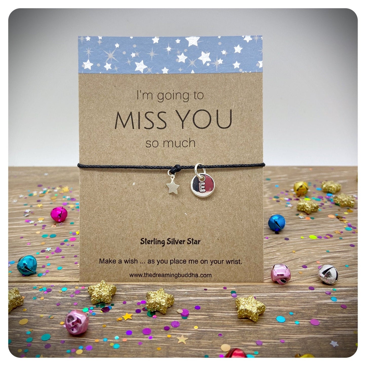 Sterling Silver Miss You Wish Bracelet, I’m Going To Miss You Card, Goodbye Wish Bracelet, Leaving Gift, Farewell Present