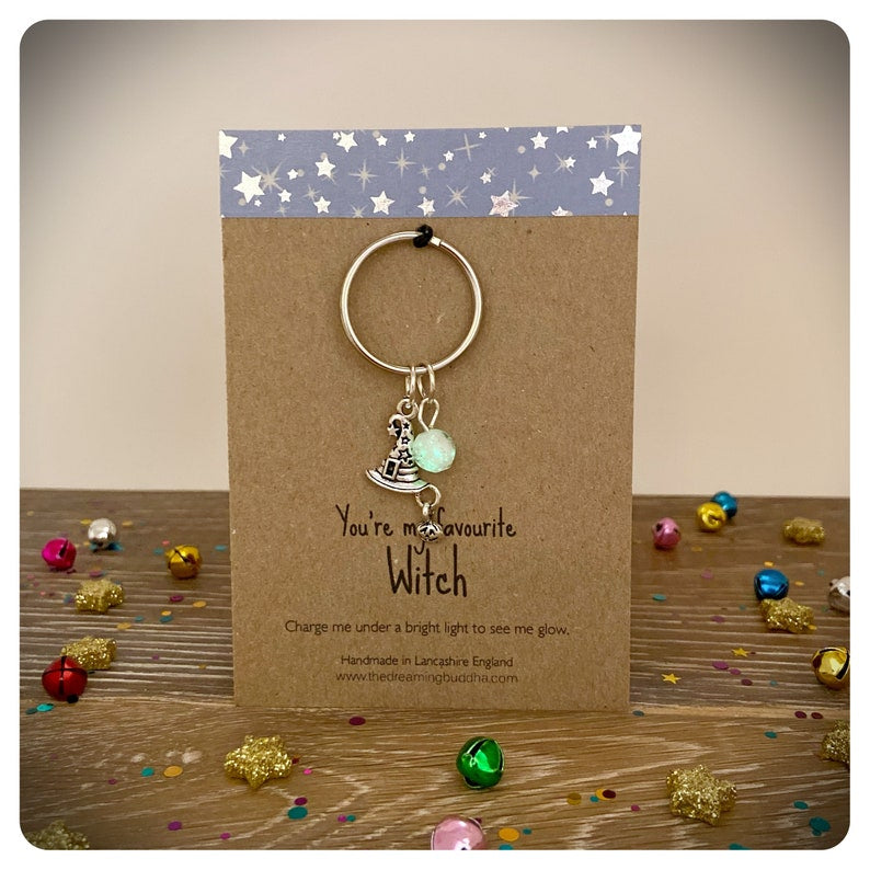 You’re My Favourite Witch Keychain, Magic Glow In The Dark Keyring, Witchy Friends Gift