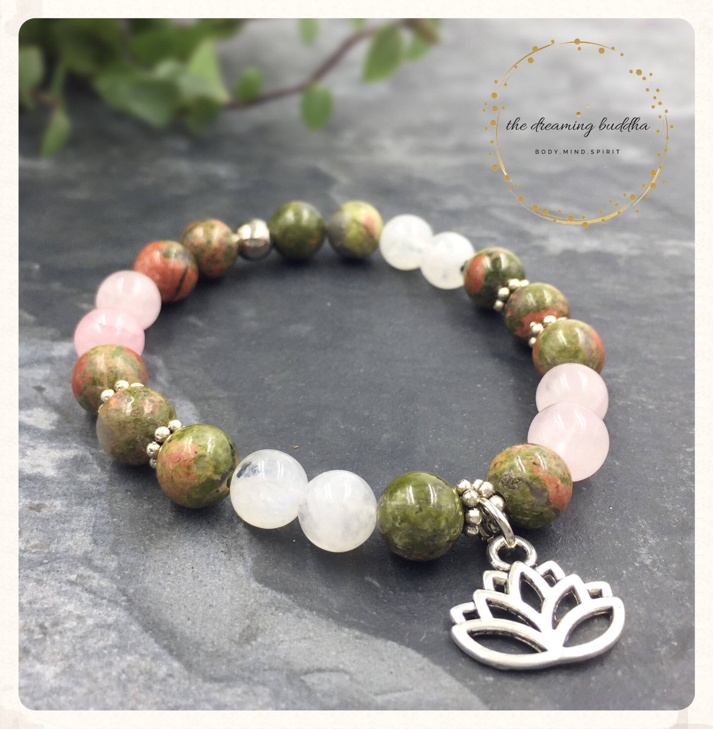 Healthy Pregnancy Birth Conception Bracelet Fertility Bracelet Unakite Moonstone Rose Quartz Yoga Bracelet Jewelry Gemstone Jewellery Gift