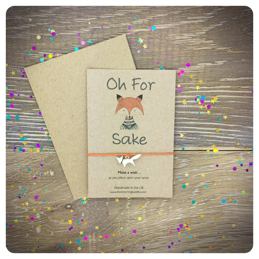 For FOX Sake Friendship Bracelet, Fun Friend Gift, Fox Wish Bracelet, Funny Fox Card, BFF Fox Gift, Fox Card, Fox Charm, Cute Fox Gift Card