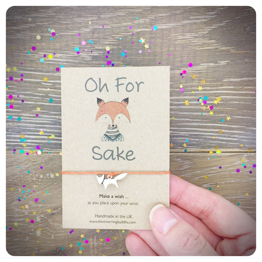 For FOX Sake Friendship Bracelet, Fun Friend Gift, Fox Wish Bracelet, Funny Fox Card, BFF Fox Gift, Fox Card, Fox Charm, Cute Fox Gift Card