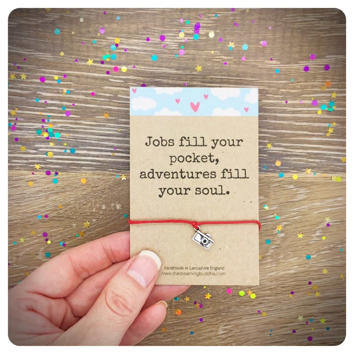 Jobs Fill Your Pocket Wish Bracelet, Gap Year Leaving Gift, Travel Wish Bracelet, Wanderlust Gift