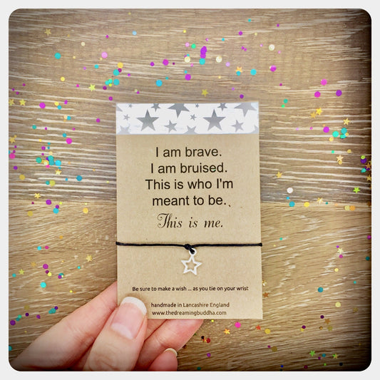 Star Charm Wish Bracelet, This Is Me Card, Friendship Card Bracelet, Confidence Present
