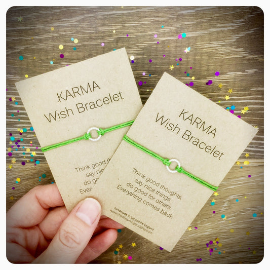 Pack Of Two Matching Karma Wish Bracelet, Yoga Gift, Present For Yogi, Karma Friendship Bracelet Set