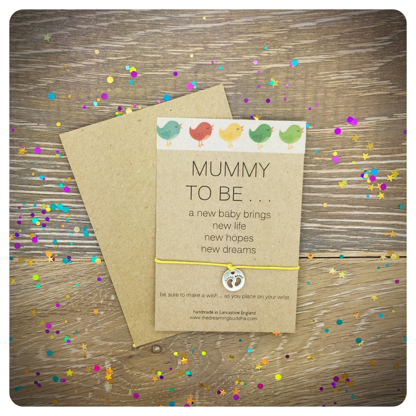 Mummy Wish Bracelet, Gift For New Mum, Baby Shower Gift, Congratulations Wish Bracelet Card, New Mummy Gift, New Baby Gift