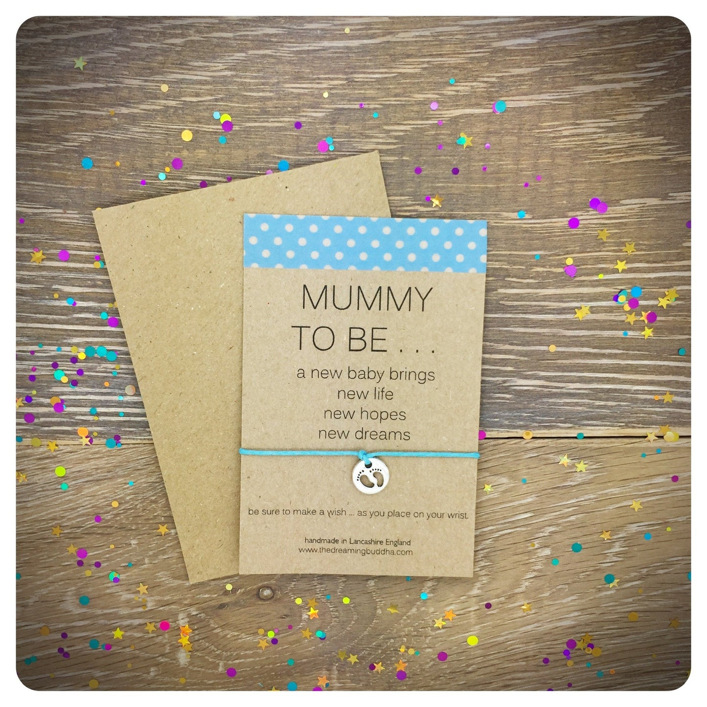 Mummy Wish Bracelet, Gift For New Mum, Baby Shower Gift, Congratulations Wish Bracelet Card, New Mummy Gift, New Baby Gift