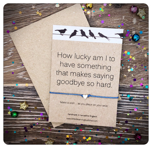 Miss You Wish Bracelet, Goodbye Wish Bracelet, Sorry You’re Leaving Wish Bracelet, Friendship Bracelet, Missing You Gift, How Lucky Am I