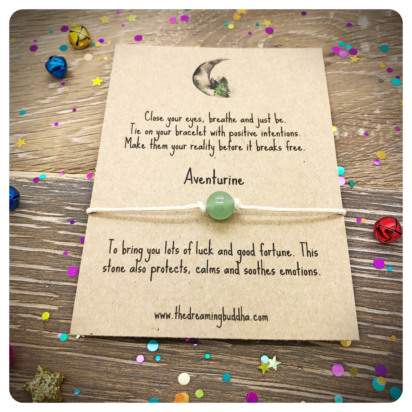 Aventurine Wish Bracelet, Luck Good Fortune Friendship Gift, Green Crystal Gemstone Jewellery, Protection Soothing Stone