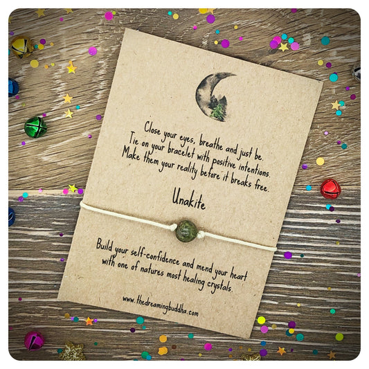 Self Confidence Wish Bracelet, Unakite Crystal, Gemstone Jewellery, Unakite Bracelet, Unakite Cord Bracelet
