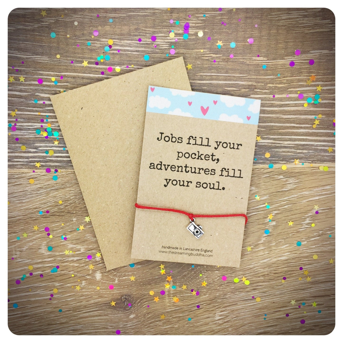 Jobs Fill Your Pocket Wish Bracelet, Gap Year Leaving Gift, Travel Wish Bracelet, Wanderlust Gift