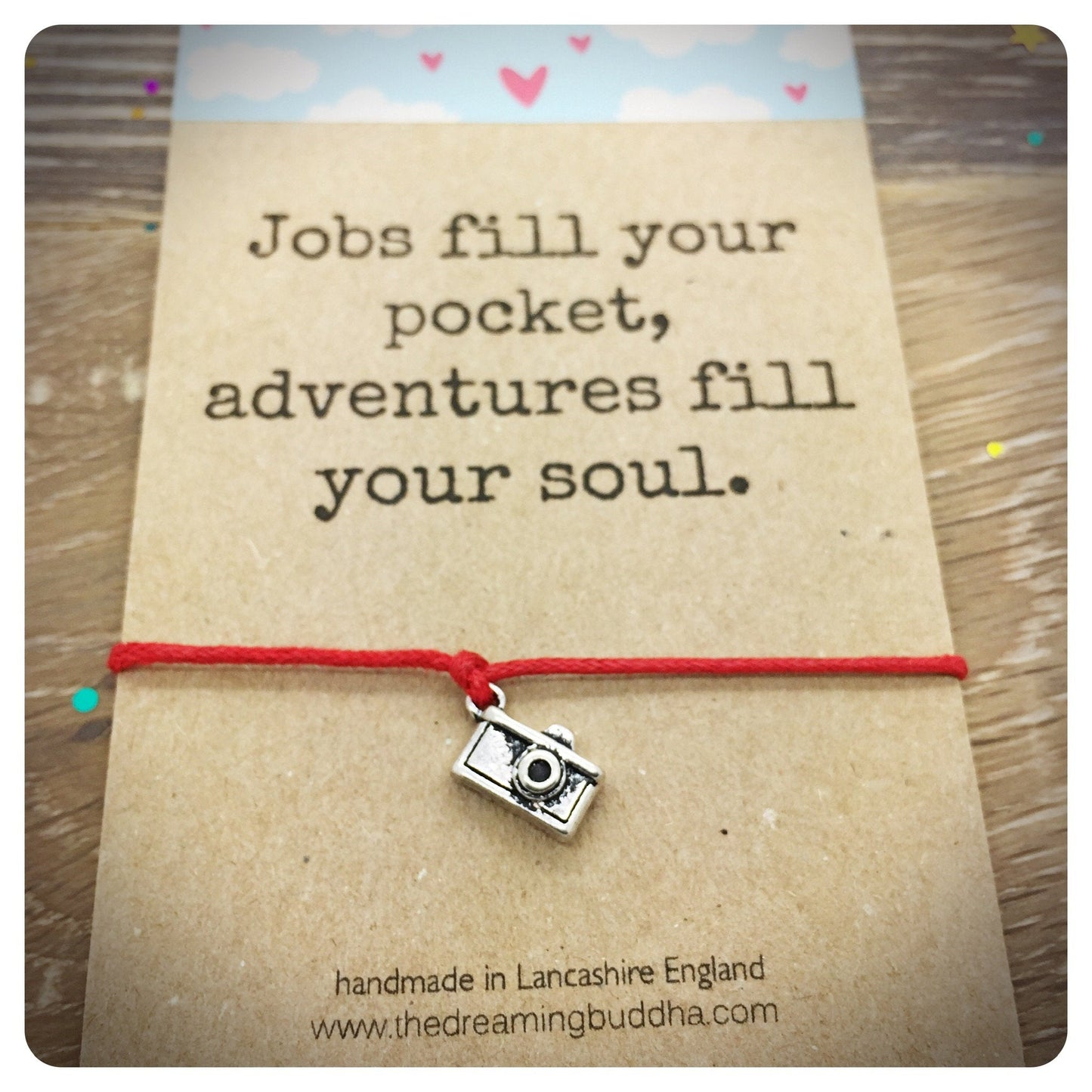 Jobs Fill Your Pocket Wish Bracelet, Gap Year Leaving Gift, Travel Wish Bracelet, Wanderlust Gift