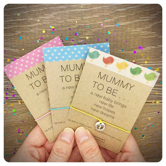 Mummy Wish Bracelet, Gift For New Mum, Baby Shower Gift, Congratulations Wish Bracelet Card, New Mummy Gift, New Baby Gift