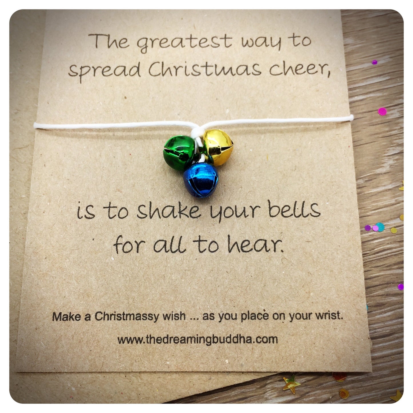 Elf Wish Bracelet, Jingle Bells Gift, Childrens Stocking Filler, Xmas Gift Friend, Fun Christmas Card, Jingle Bells Wishlet, Secret Santa