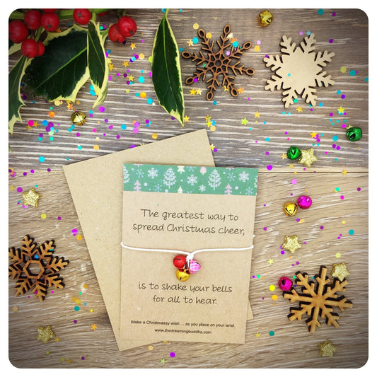 Elf Wish Bracelet, Jingle Bells Gift, Childrens Stocking Filler, Xmas Gift Friend, Fun Christmas Card, Jingle Bells Wishlet, Secret Santa