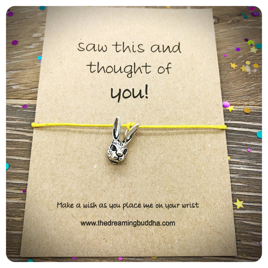 3 x Rabbit Wish Bracelets, Saw This And Thought Of You, Easter Hunt Gifts