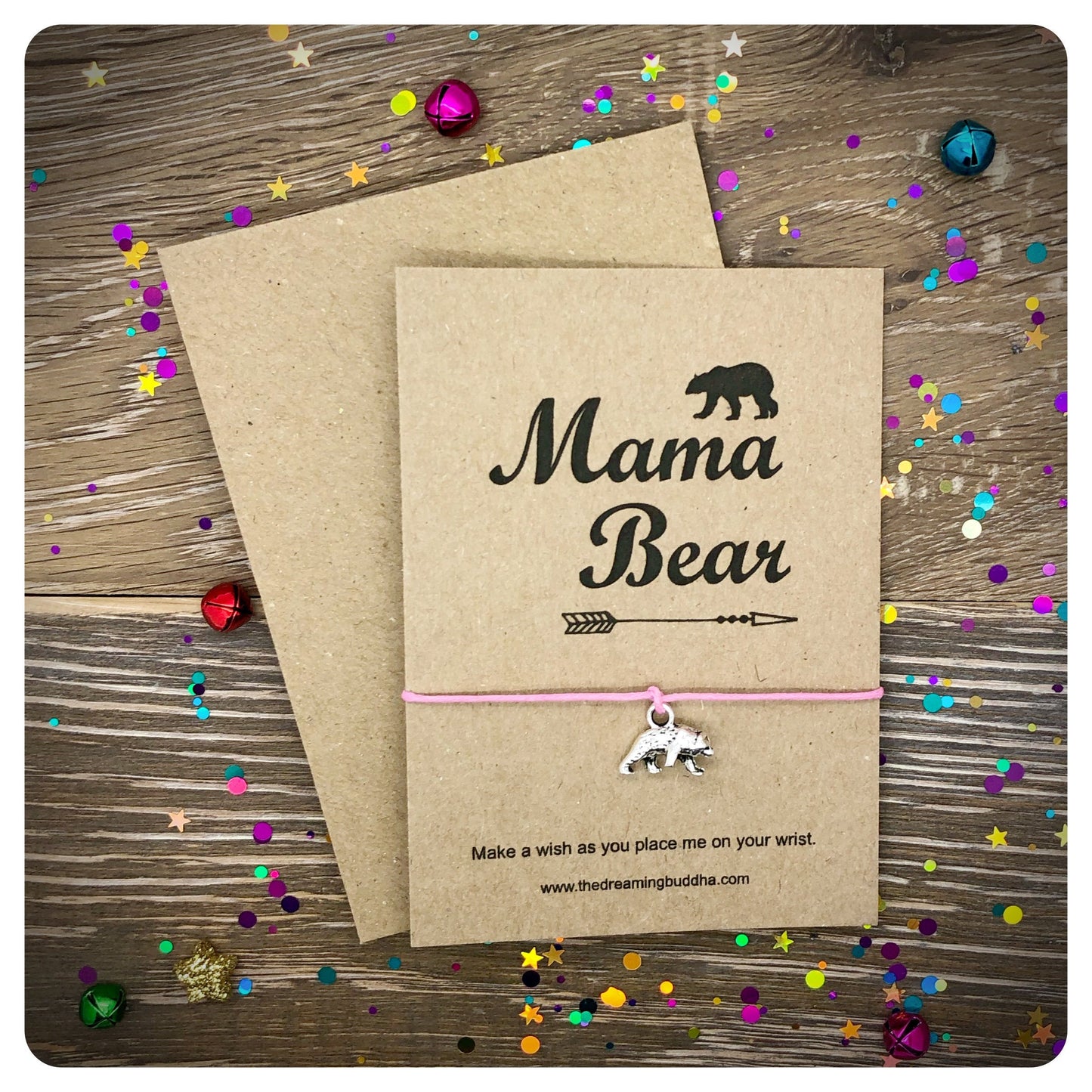 3 x New Baby Wish Bracelet, Congratulations Mama Papa Baby Bear Cards