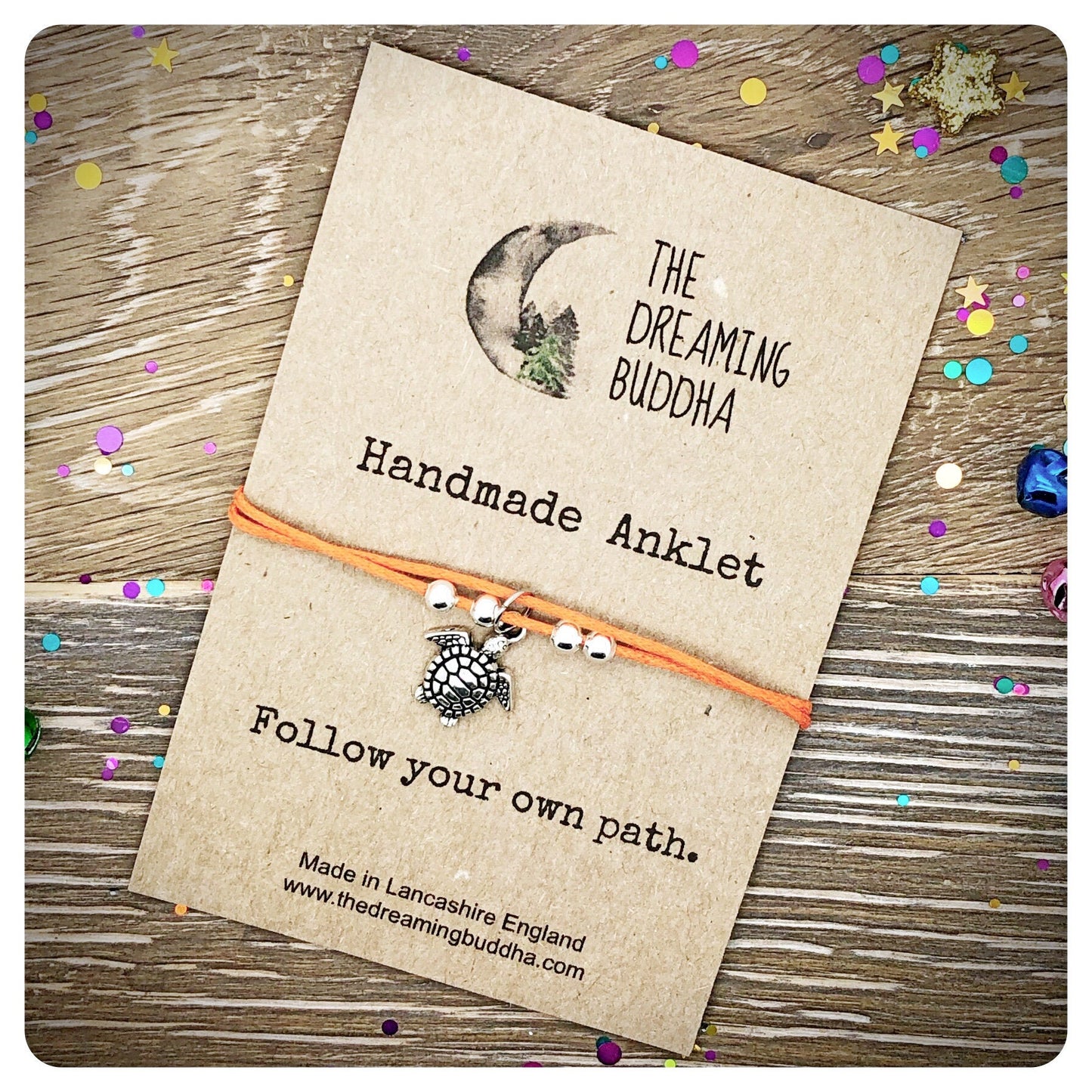 Turtle Anklet, Sea Turtle Ankle Bracelet, Adjustable Cotton Cord Ankle Bracelet, Boho Hippie Jewellery