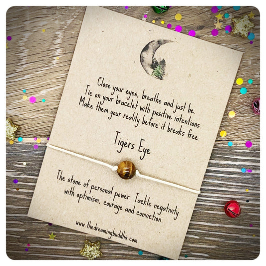 Tigers Eye, Positivity Wish Bracelet, Tigers Eye Bracelet, Gemstone Wish Bracelet, Crystal Wish Bracelet