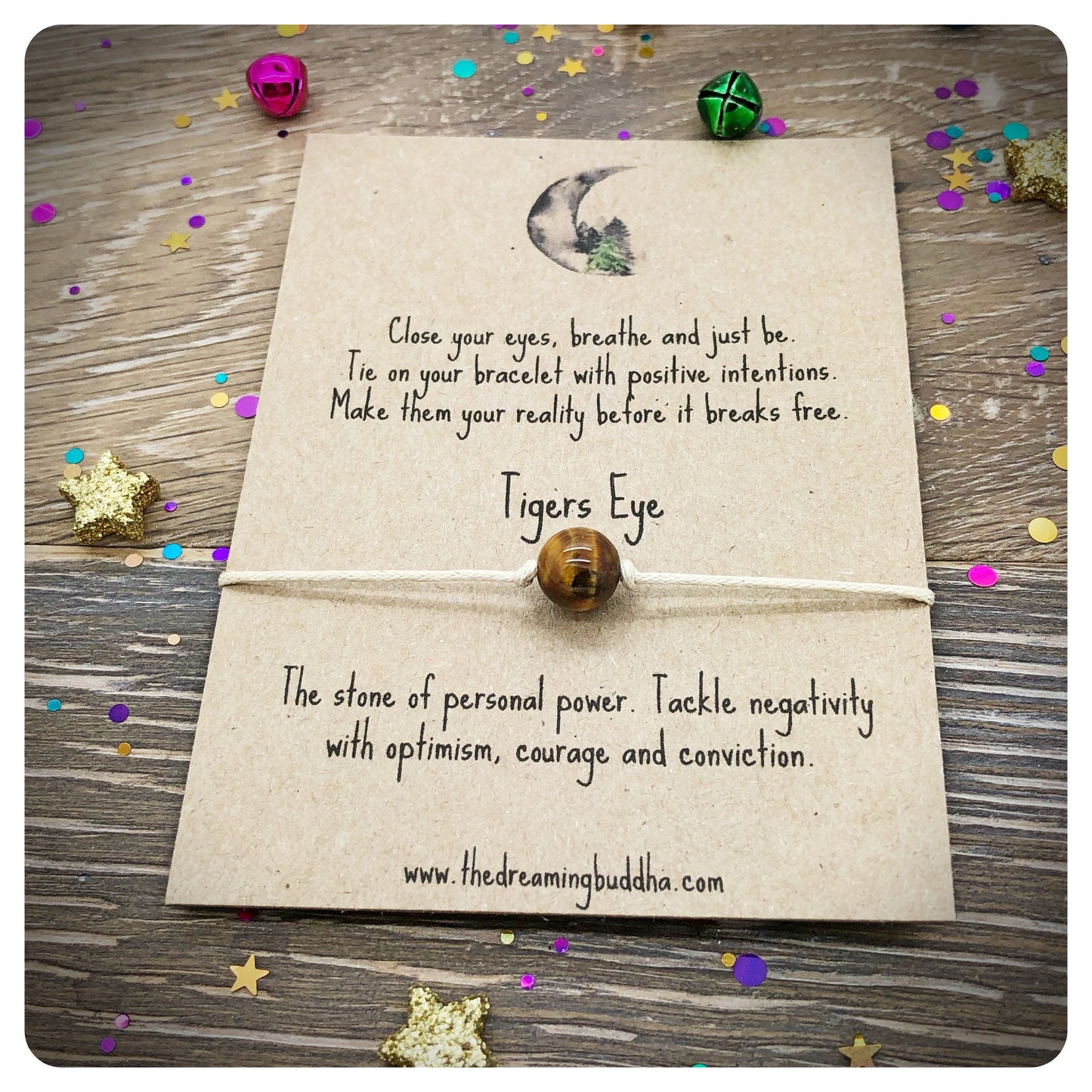 Tigers Eye, Positivity Wish Bracelet, Tigers Eye Bracelet, Gemstone Wish Bracelet, Crystal Wish Bracelet