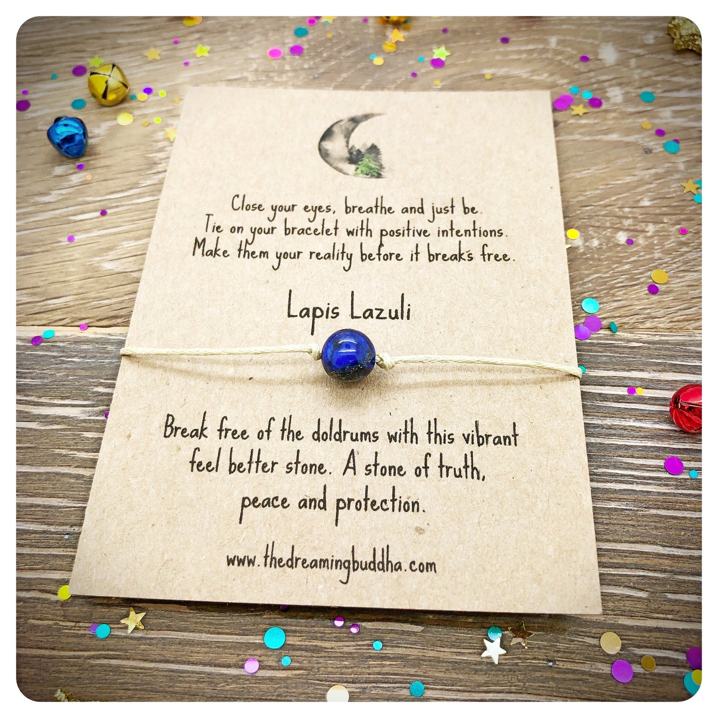 Lapis Lazuli Wish Bracelet, Feel Better Friendship Gift, Crystal Gemstone Jewelry, Truth Peace Protection Jewellery,