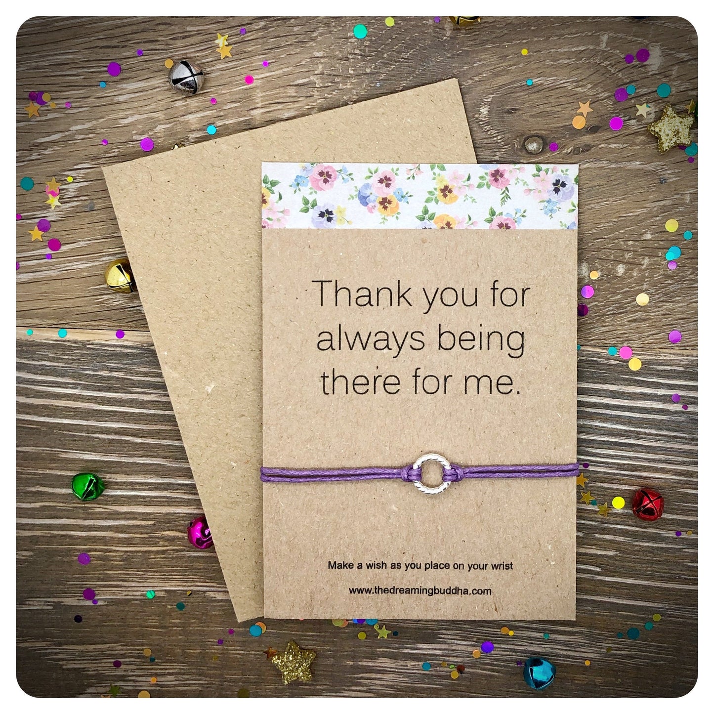 Thank You Card, Thanks For Being There Wish Bracelet Gift, Friends And Family Appreciation Gift