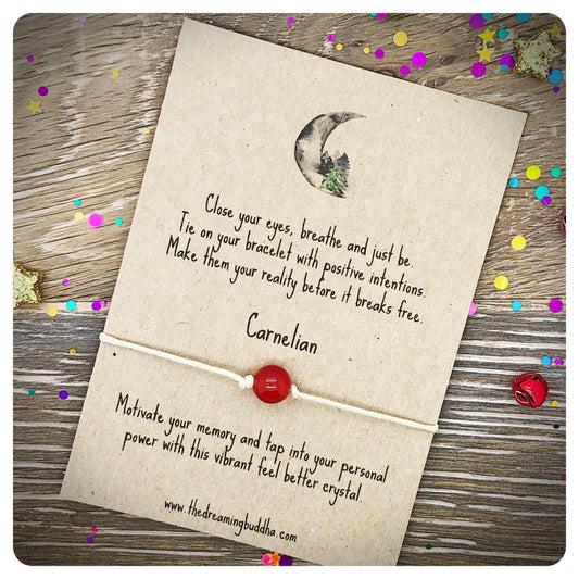 Exam Wish Bracelet, Carnelian Bead Bracelet, Carnelian Cord Bracelet, Carnelian Gift, Orange Gemstone