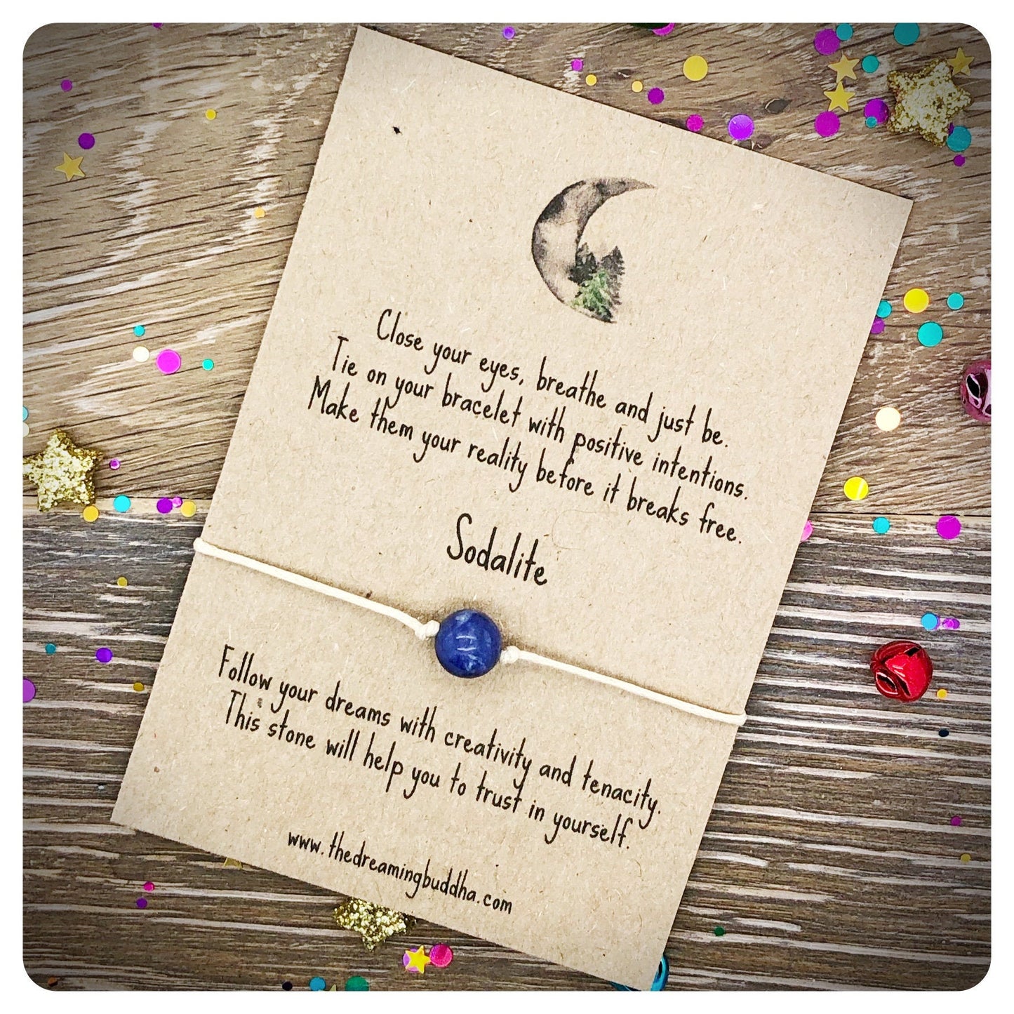 Sodalite Bracelet, Follow Dreams Wish Bracelet, Go For It Crystal, Blue Gemstone Gift, Cord Bracelet, Creativity Crystal Gemstone