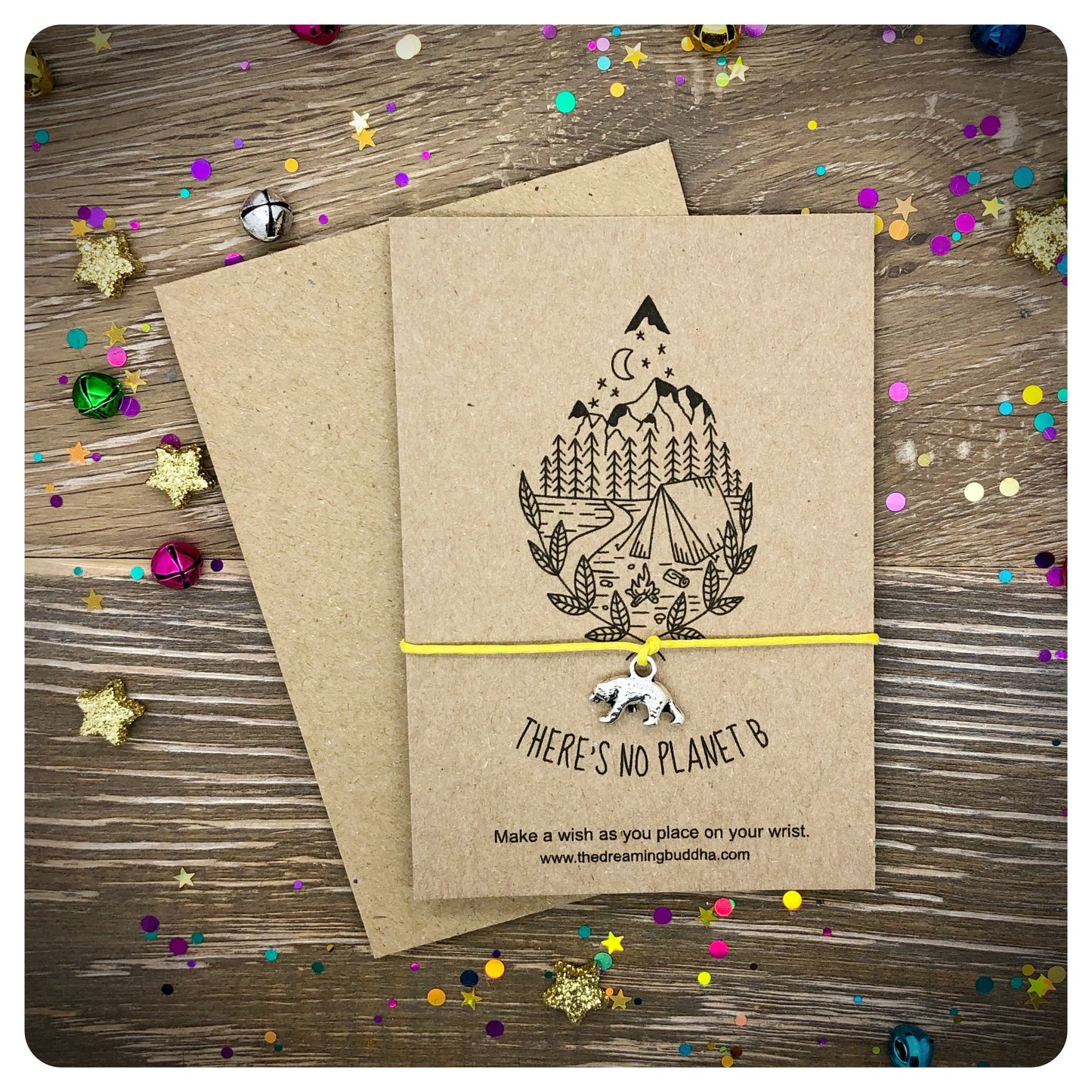 There’s No Planet B Wish Bracelet, Vegan Birthday Gift, Environmental Cord Bracelet, Nature String Bracelet