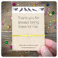 Thank You Card, Thanks For Being There Wish Bracelet Gift, Friends And Family Appreciation Gift