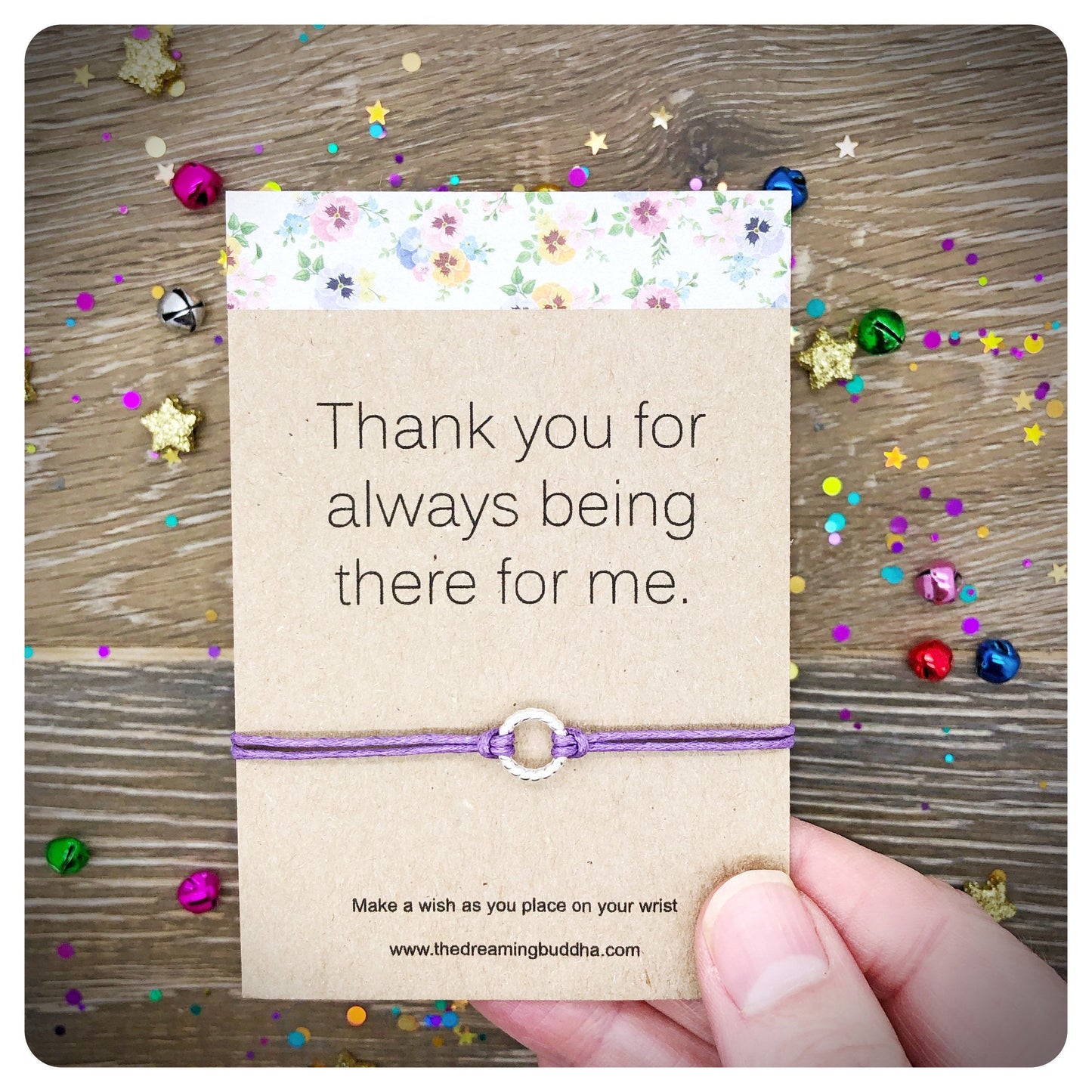 Thank You Card, Thanks For Being There Wish Bracelet Gift, Friends And Family Appreciation Gift