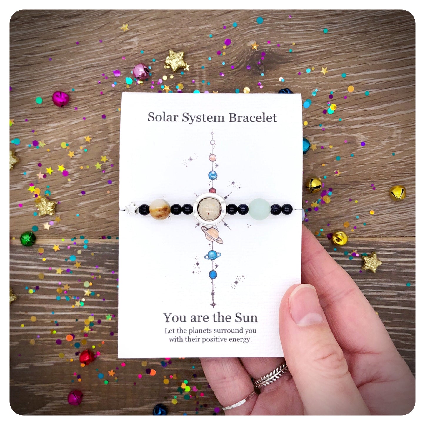 Solar System Bracelet, Space Jewellery, Planet Beaded Bracelet, Gemstone Galaxy Bracelet, Astronomy Gift, Universe Bracelet