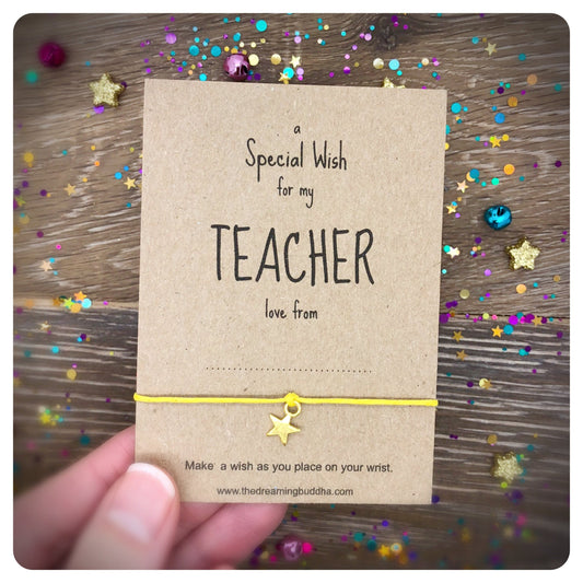 A Special Wish For My Teacher, Thank You Teacher, Teacher Christmas Gift, Teacher Wish Bracelet