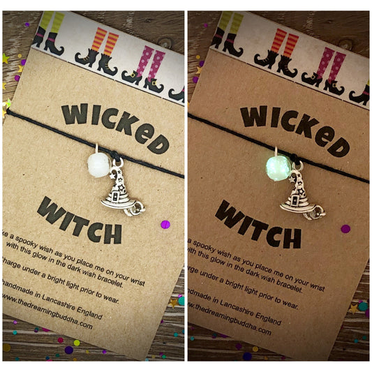 Wicked Witch Wish Bracelet, Glow in the Dark Bracelet, Witch Halloween Gift, Magical Glow Bracelet, Wicked Witch Jewellery