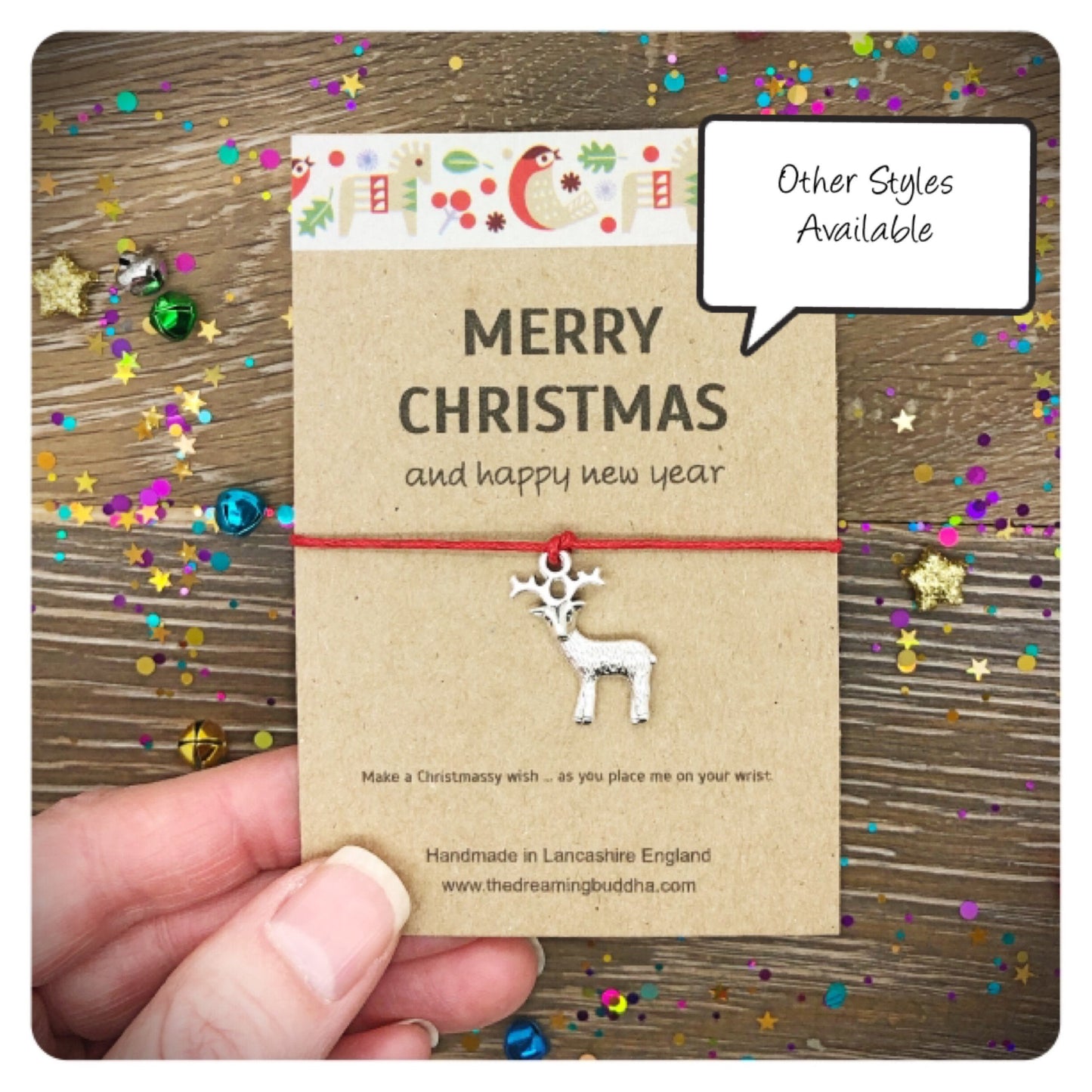 Christmas Bracelet, Xmas Wish String, Nordic Stocking Filler, Scandinavian Card, Christmas Eve Gift, Nursery Teacher Christmas