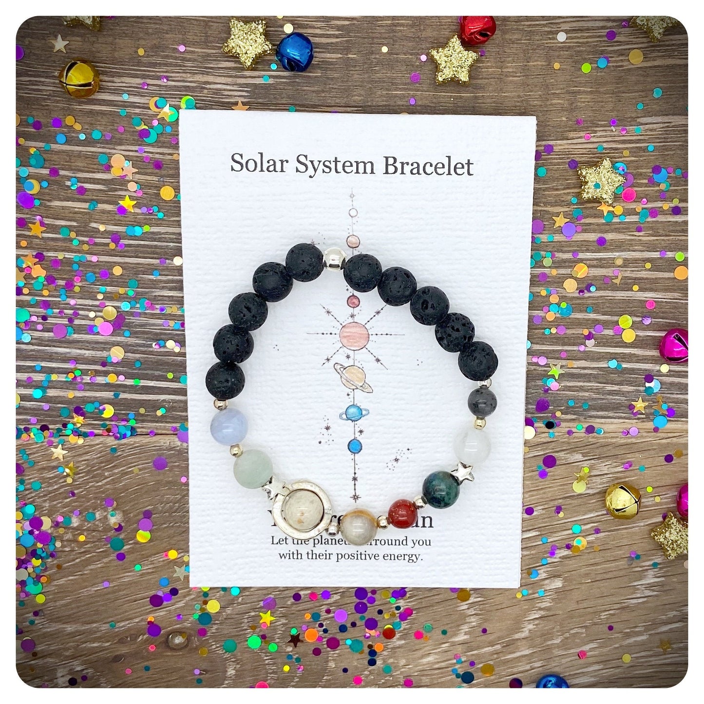 Space Bracelet Diffuser, Solar System Lava Rock Bracelet, Mens Planet Bracelet, Lava Stone Planet Bracelet
