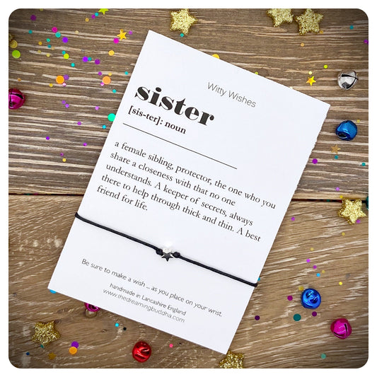 Sister Dictionary Definition, Sibling Wish Bracelet, Sister Gift, Sister Wish Bracelet, Twin Birthday Gift.