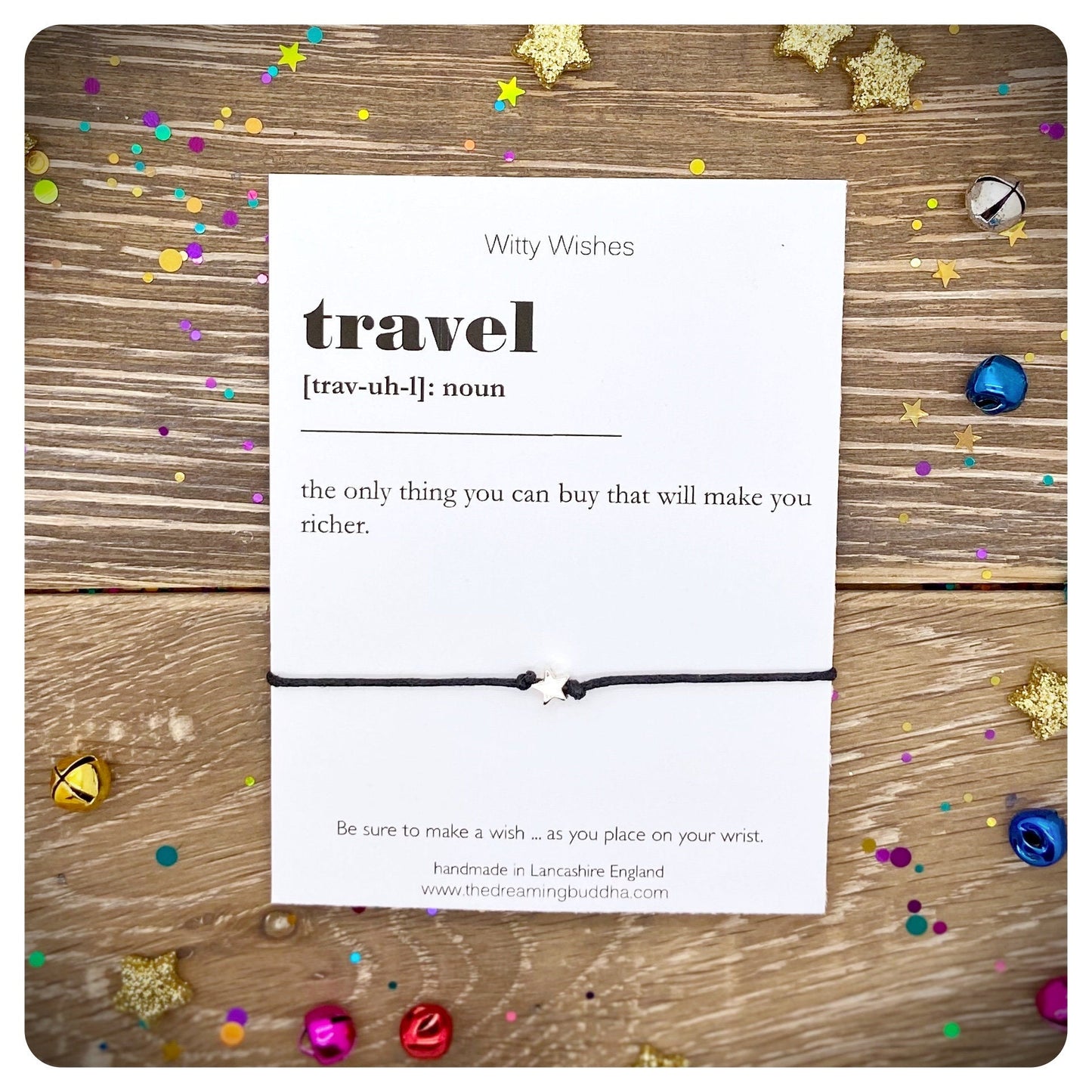 Travel Dictionary Definition Wish Bracelet, Travelling Gift, Travel Jewellery, Travel Friendship Gift