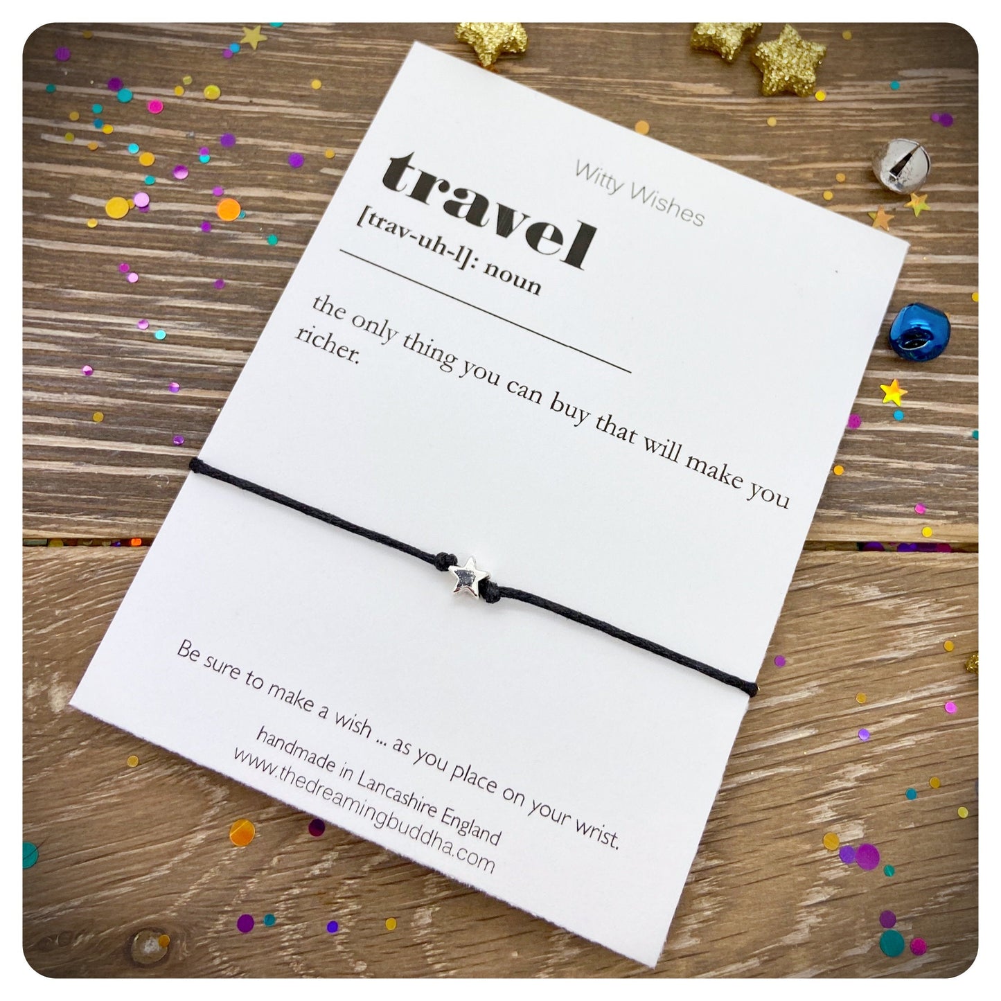 Travel Dictionary Definition Wish Bracelet, Travelling Gift, Travel Jewellery, Travel Friendship Gift