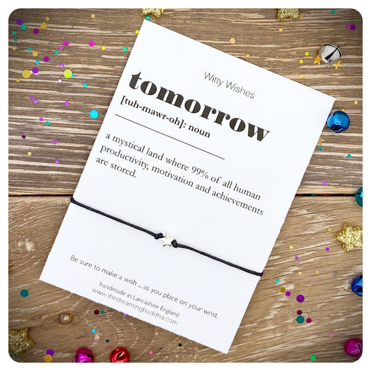 Tomorrow Dictionary Definition, Tomorrow Wish Bracelet, Friendship Bracelet, Gift For Family