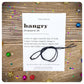 Hangry Dictionary Definition Card, Wish Bracelet Gift For Foodie, Funny Card Gift