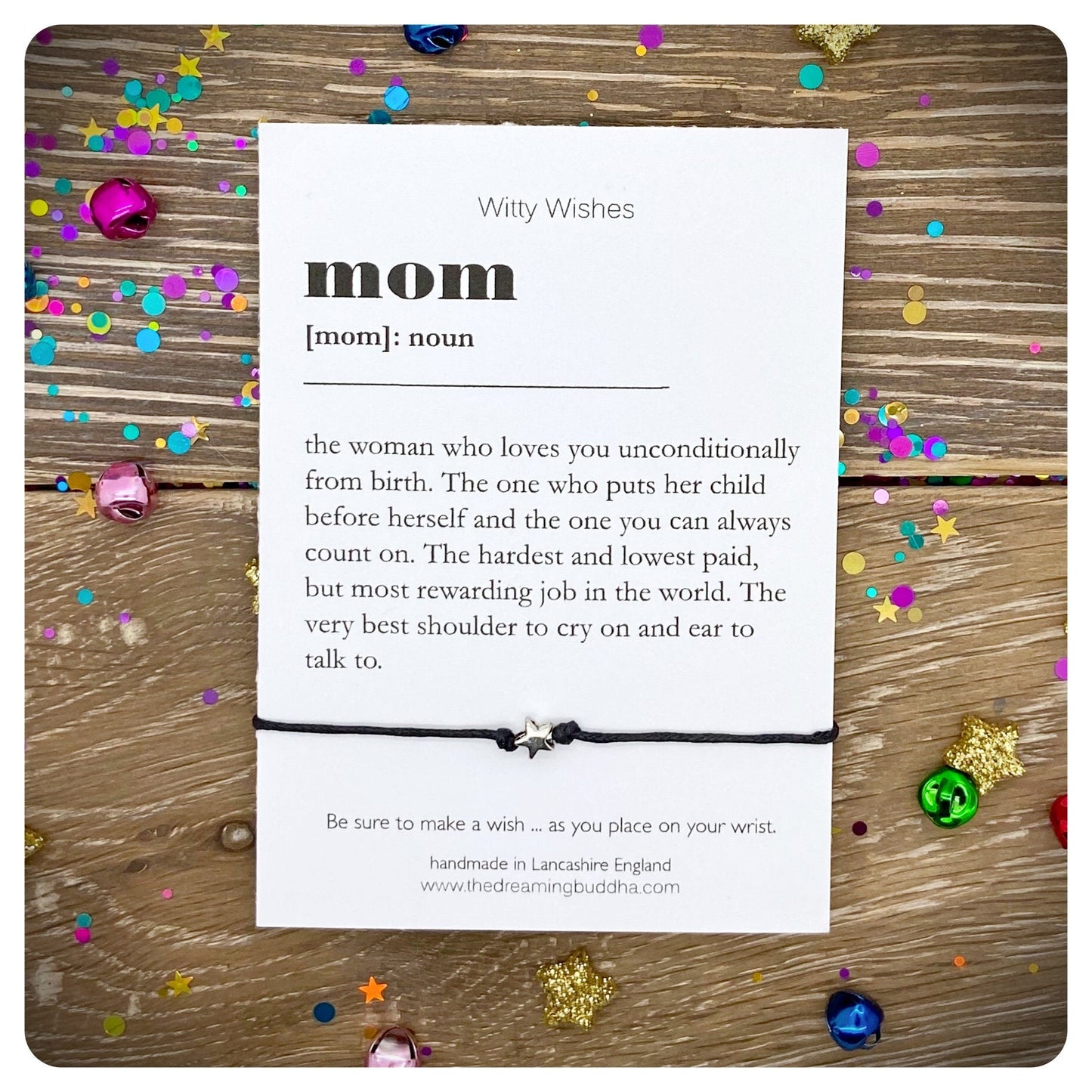 Mom Dictionary Definition Card, Mom definition Wish Bracelet, Mother’s Day Gift, Mom Birthday Present