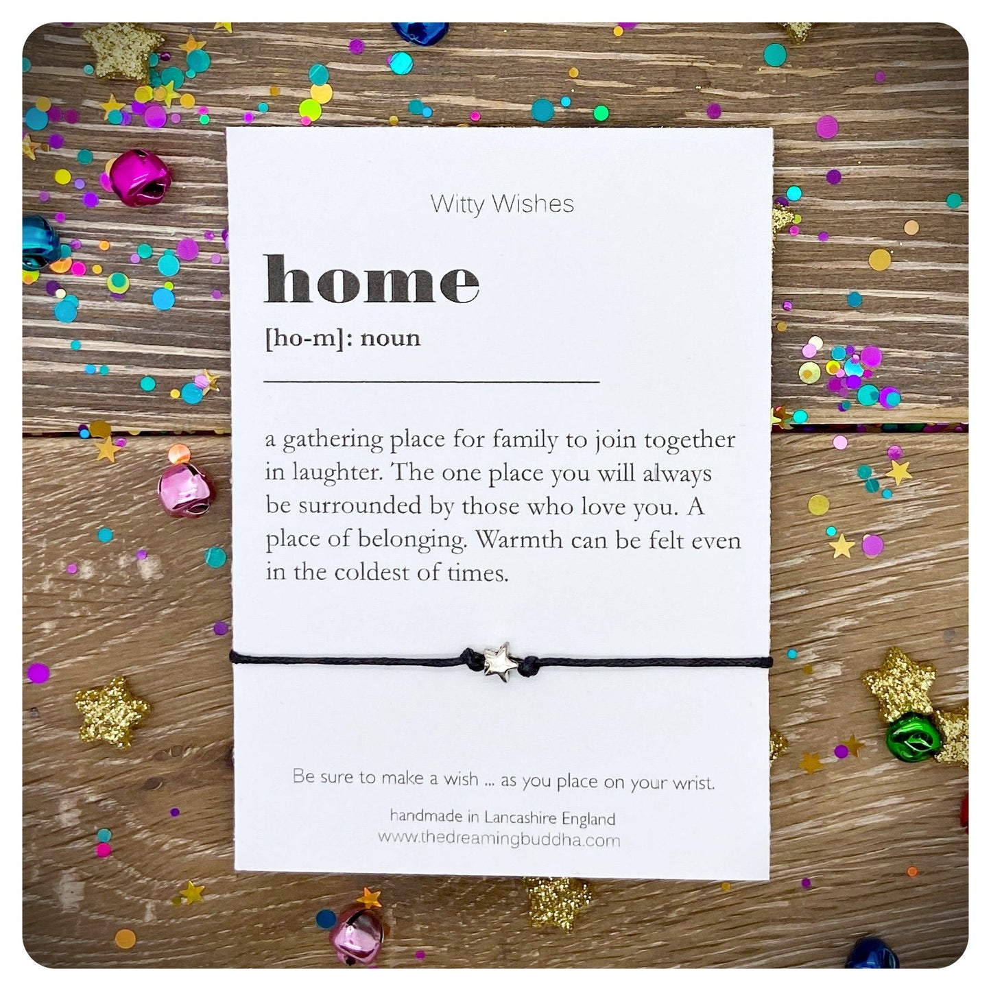 Home Dictionary Art Print, New Home Wish Bracelet, Housewarming Gift, New House Present, Family Friendship Bracelet, Friends Home Card