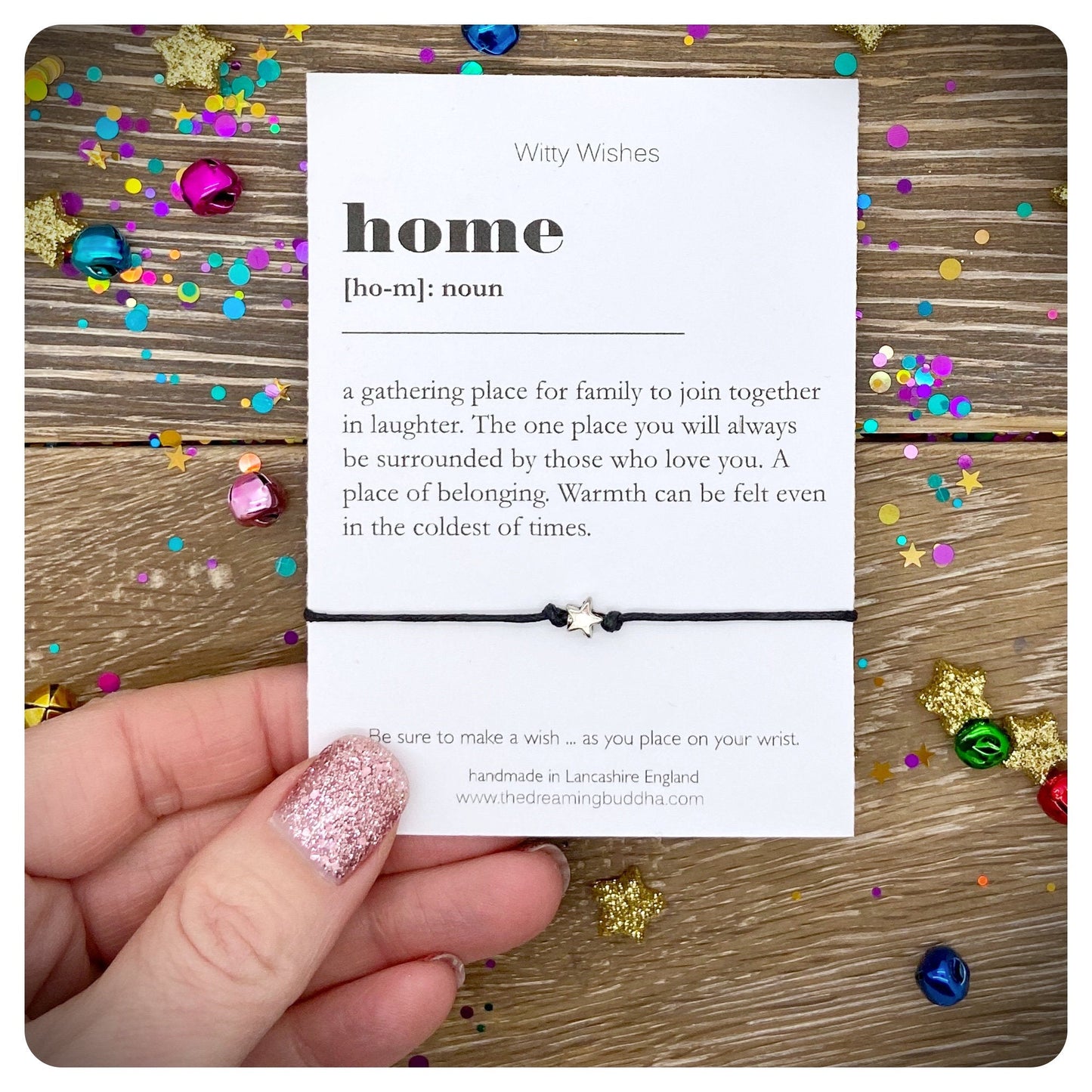 Home Dictionary Art Print, New Home Wish Bracelet, Housewarming Gift, New House Present, Family Friendship Bracelet, Friends Home Card