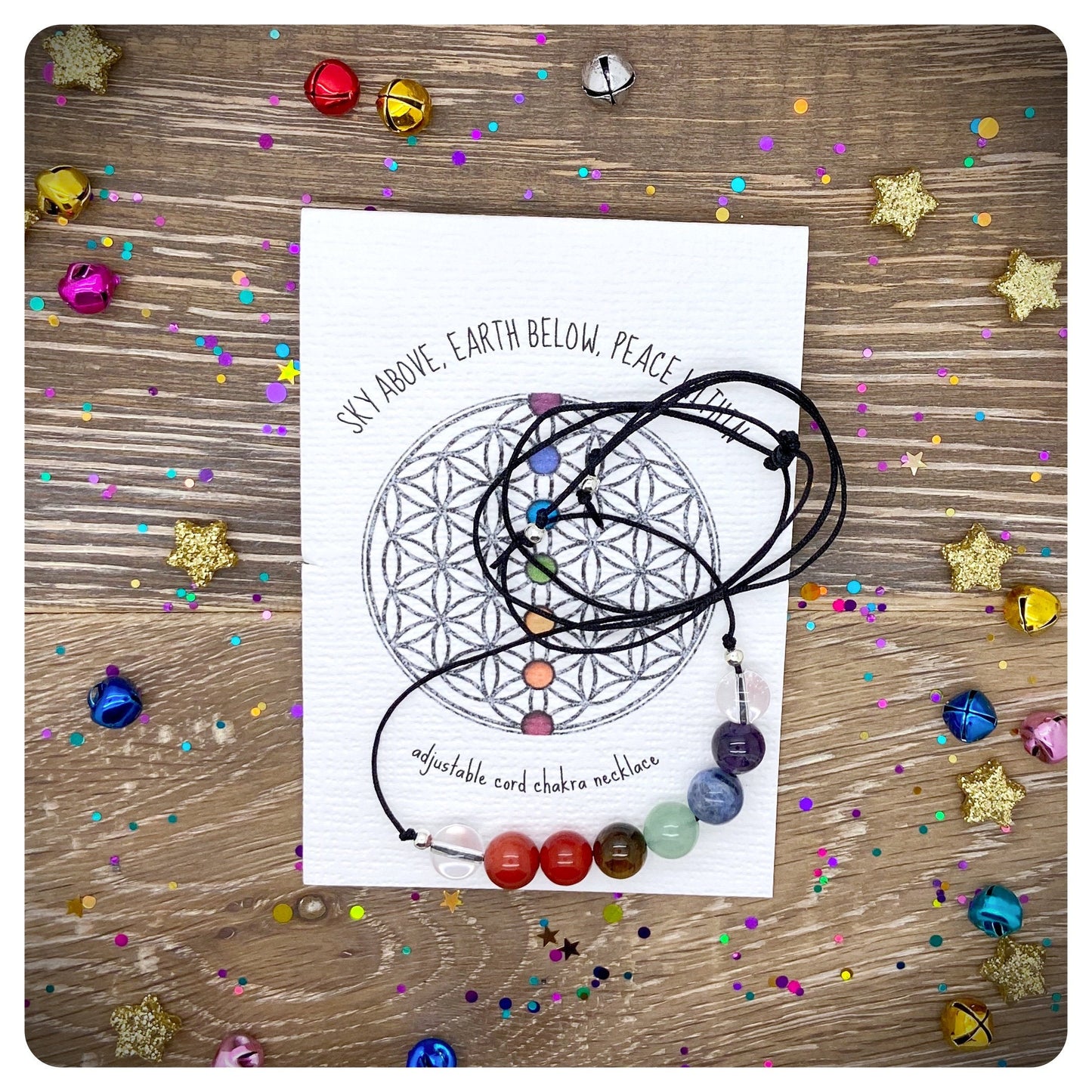 Adjustable 7 Chakra Necklace, Beaded Meditation Necklace, Yoga Jewellery, Chakra Birthday Gift, Gemstone Necklace