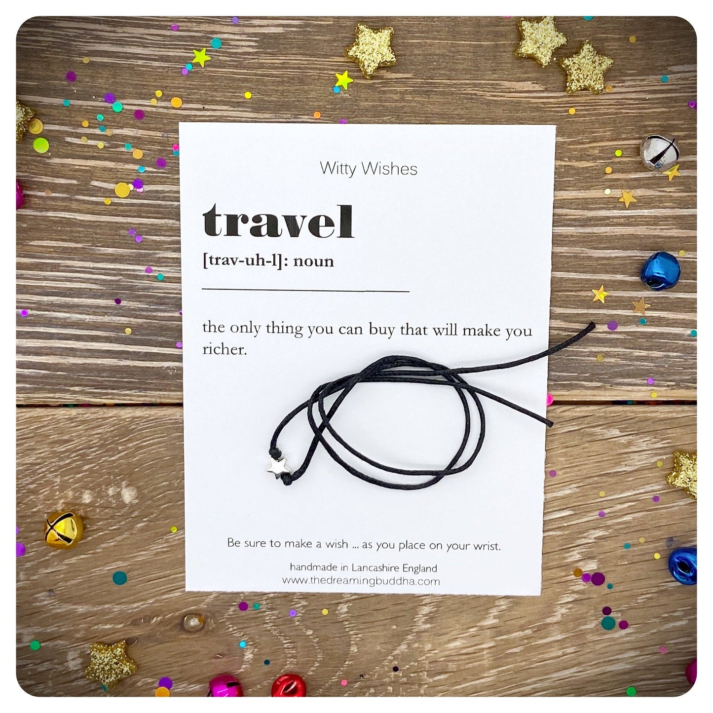 Travel Dictionary Definition Wish Bracelet, Travelling Gift, Travel Jewellery, Travel Friendship Gift