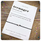 Teenager Wish Bracelet, Teenager Dictionary Definition Card, Teen wish Bracelet, Official Teen Gift